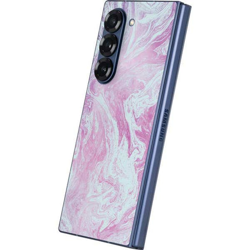 Blue and Purple Marble Galaxy Z Fold6 Skin