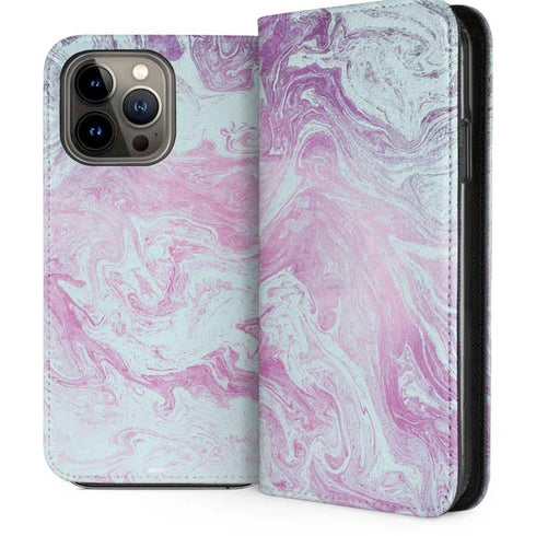 Blue and Purple Marble iPhone 14 Pro Max Folio Case