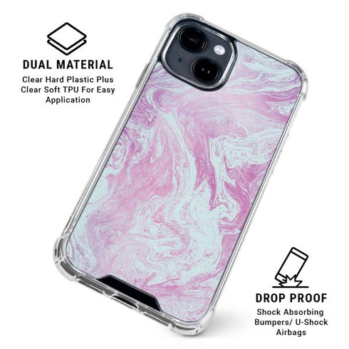 Blue and Purple Marble iPhone 15 Clear Case