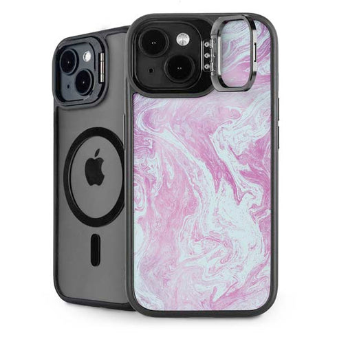 Blue and Purple Marble iPhone 15 Kickstand Case
