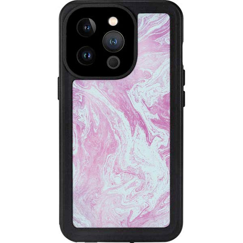 Blue and Purple Marble iPhone 15 Pro Waterproof Case