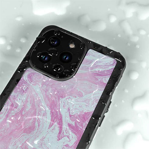 Blue and Purple Marble iPhone 15 Pro Waterproof Case