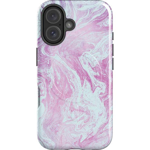 Blue and Purple Marble iPhone 16 Magsafe Impact Case
