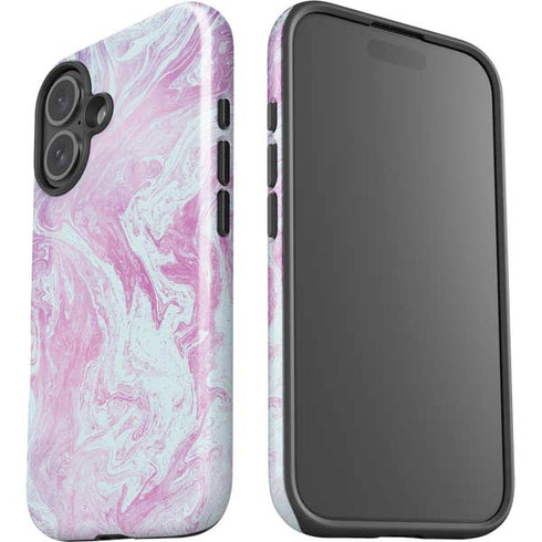 Blue and Purple Marble iPhone 16 Plus Impact Case