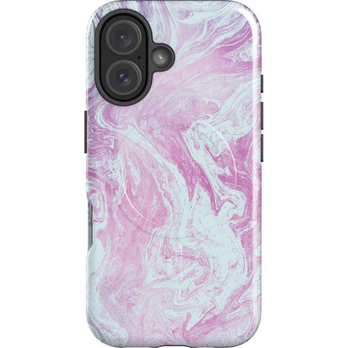 Blue and Purple Marble iPhone 16 Plus Magsafe Impact Case