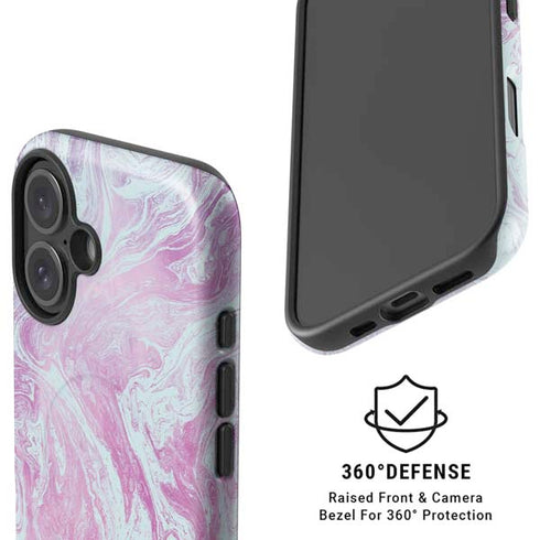 Blue and Purple Marble iPhone 16 Plus Magsafe Impact Case