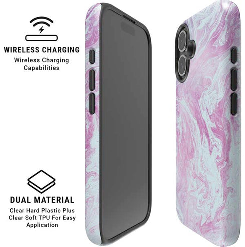 Blue and Purple Marble iPhone 16 Plus Magsafe Impact Case