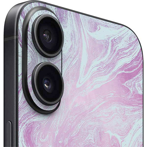 Blue and Purple Marble iPhone 16 Plus Skin