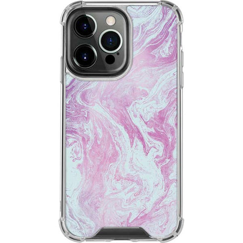 Blue and Purple Marble iPhone 16 Pro Clear Case