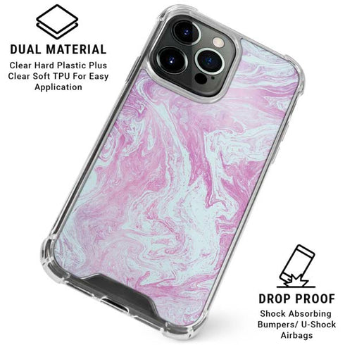 Blue and Purple Marble iPhone 16 Pro Clear Case