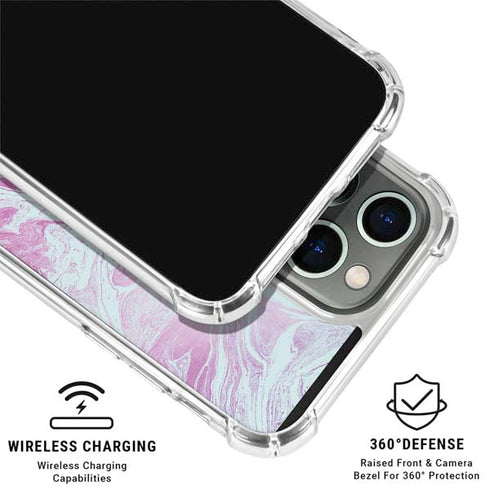 Blue and Purple Marble iPhone 16 Pro Max Clear Case