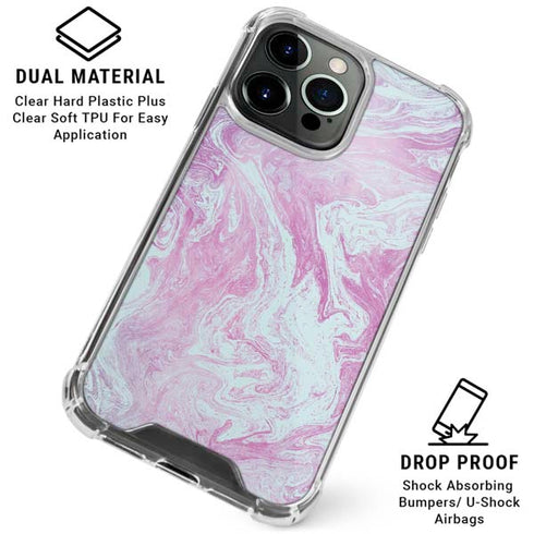 Blue and Purple Marble iPhone 16 Pro Max Clear Case