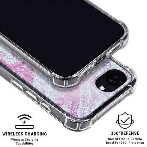 Blue and Purple Marble iPhone 16e Clear Case