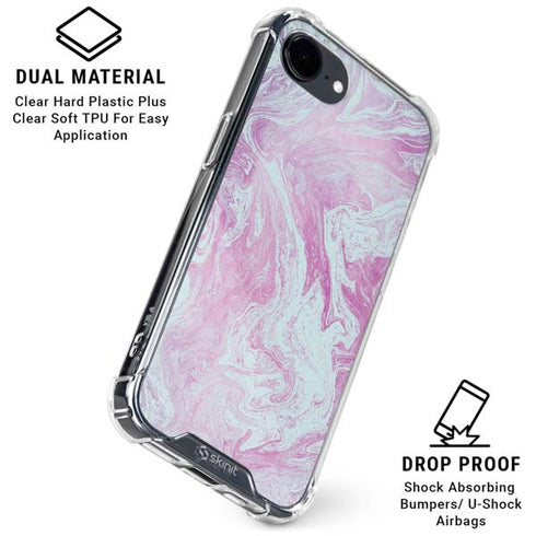 Blue and Purple Marble iPhone 16e Clear Case