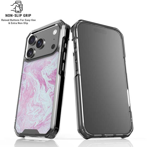 Blue and Purple Marble iPhone 17 Pro Clear Case