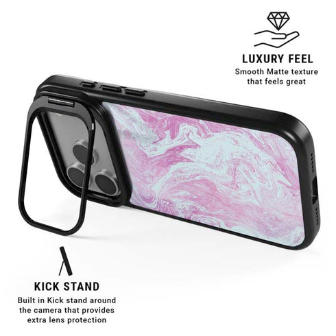 Blue and Purple Marble iPhone 17 Pro Kickstand Case