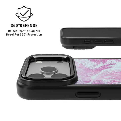 Blue and Purple Marble iPhone 17 Pro Kickstand Case