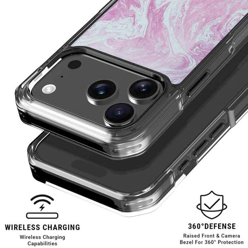 Blue and Purple Marble iPhone 17 Pro Max Clear Case