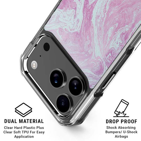 Blue and Purple Marble iPhone 18 Pro Clear Case