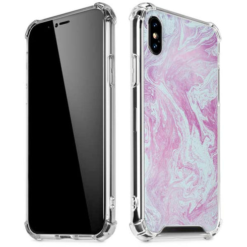 Blue and Purple Marble iPhone X/XS Clear Case