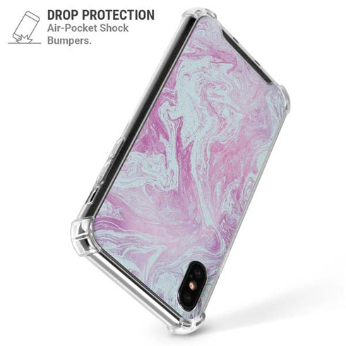 Blue and Purple Marble iPhone X/XS Clear Case