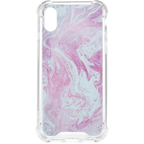 Blue and Purple Marble iPhone XS Clear Case