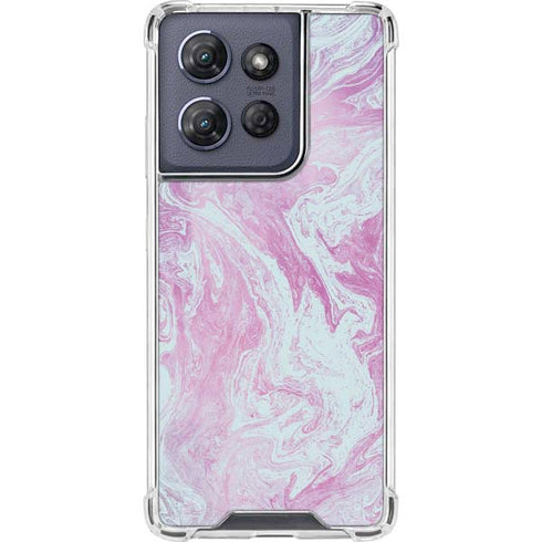 Blue and Purple Marble Moto G 5G (2025) Clear Case