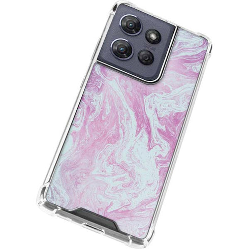 Blue and Purple Marble Moto G 5G (2025) Clear Case