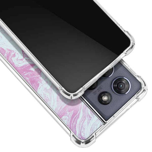 Blue and Purple Marble Moto G 5G (2025) Clear Case