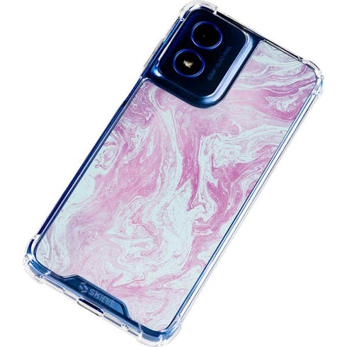 Blue and Purple Marble Moto G Play 4G (2024) Clear Case