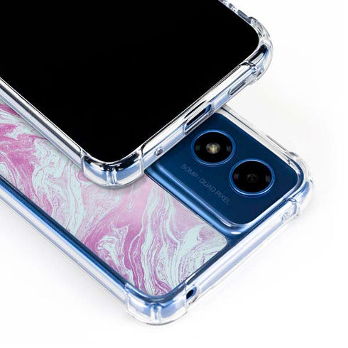 Blue and Purple Marble Moto G Play 4G (2024) Clear Case
