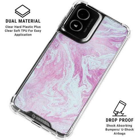 Blue and Purple Marble Moto G Power 5G (2024) Clear Case