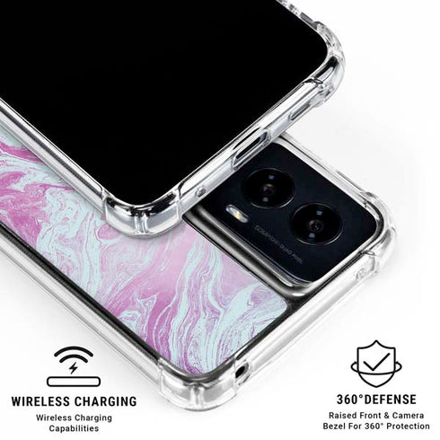 Blue and Purple Marble Moto G Power 5G (2024) Clear Case