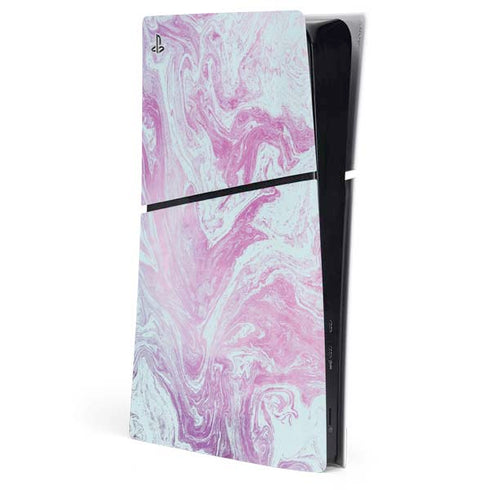 Blue and Purple Marble PS5 Slim Digital Edition Console Skin