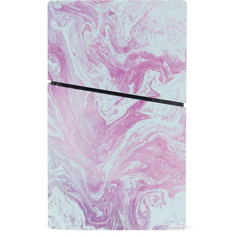 Blue and Purple Marble PS5 Slim Digital Edition Console Skin