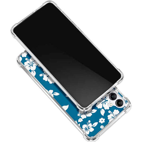 Blue and White Galaxy A16 5G Clear Case