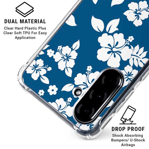 Blue and White Galaxy A36 5G Clear Case