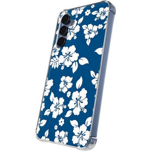 Blue and White Galaxy A55 5G Clear Case