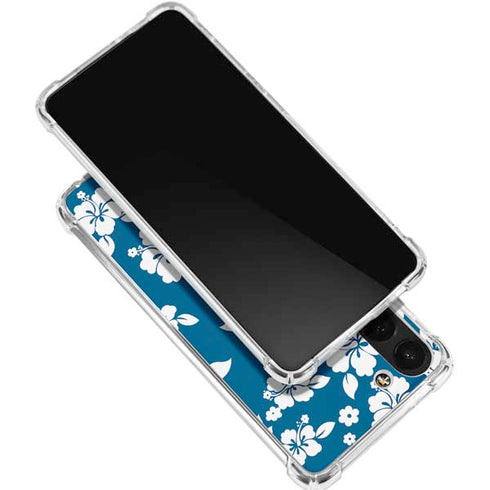Blue and White Galaxy S24 FE Clear Case