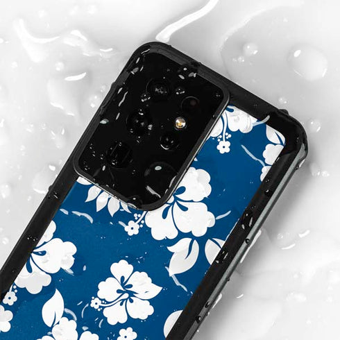 Blue and White Galaxy S24 Ultra Waterproof Case