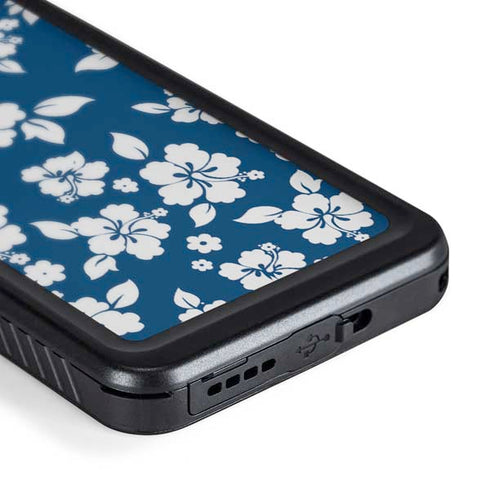 Blue and White Galaxy S24 Waterproof Case