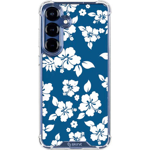 Blue and White Galaxy S25 Clear Case