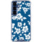 Blue and White Galaxy S25 Clear Case