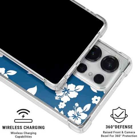 Blue and White Galaxy S25 Ultra Clear Case