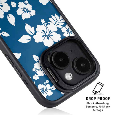 Blue and White iPhone 15 Kickstand Case