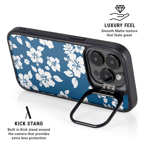 Blue and White iPhone 15 Pro Kickstand Case