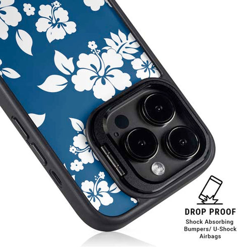 Blue and White iPhone 15 Pro Kickstand Case