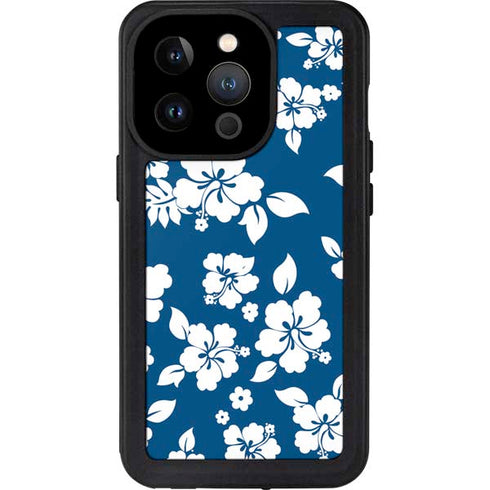 Blue and White iPhone 15 Pro Waterproof Case