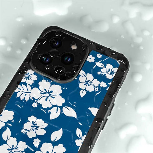 Blue and White iPhone 15 Pro Waterproof Case