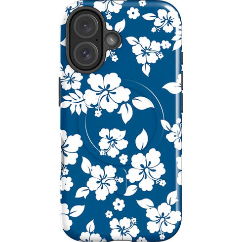 Blue and White iPhone 16 Magsafe Impact Case
